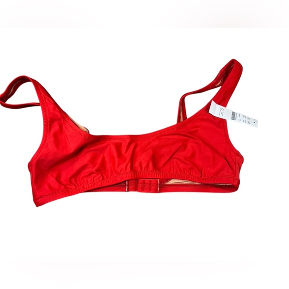 J. Crew Red Bikini Top Swimwear NWT squareneck top BX611 Red Various - Picture 2 of 4